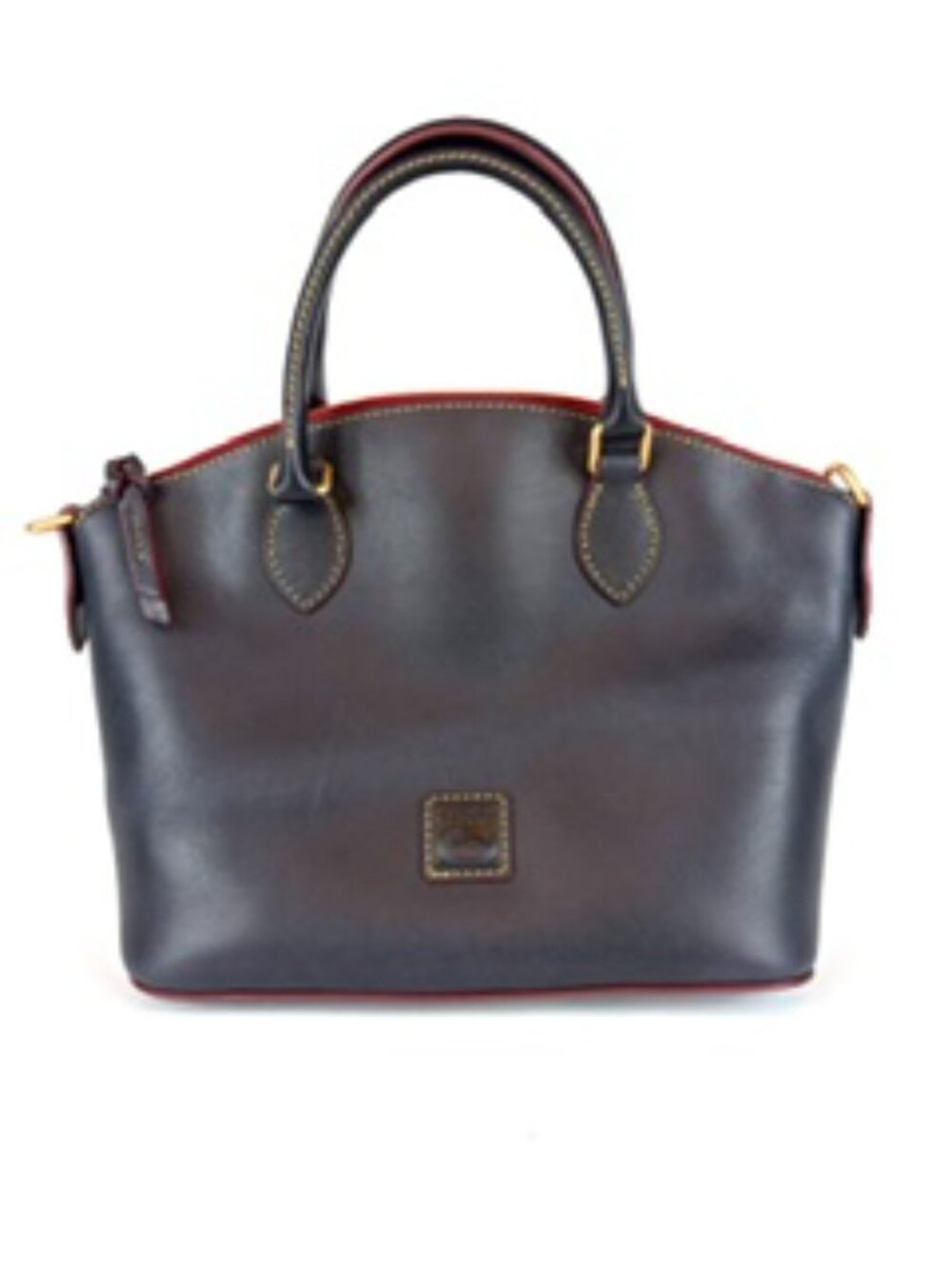 Dooney & Bourke Geena Satchel Navy Florentine Leather Red Cotton lining 8L1327NV